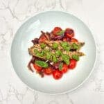 Mackerel with Red Onion and Tomatoes in Balsamic Glaze