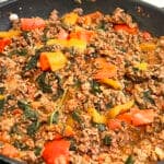 One Pan Meal: Beef, Spinach, Tomato